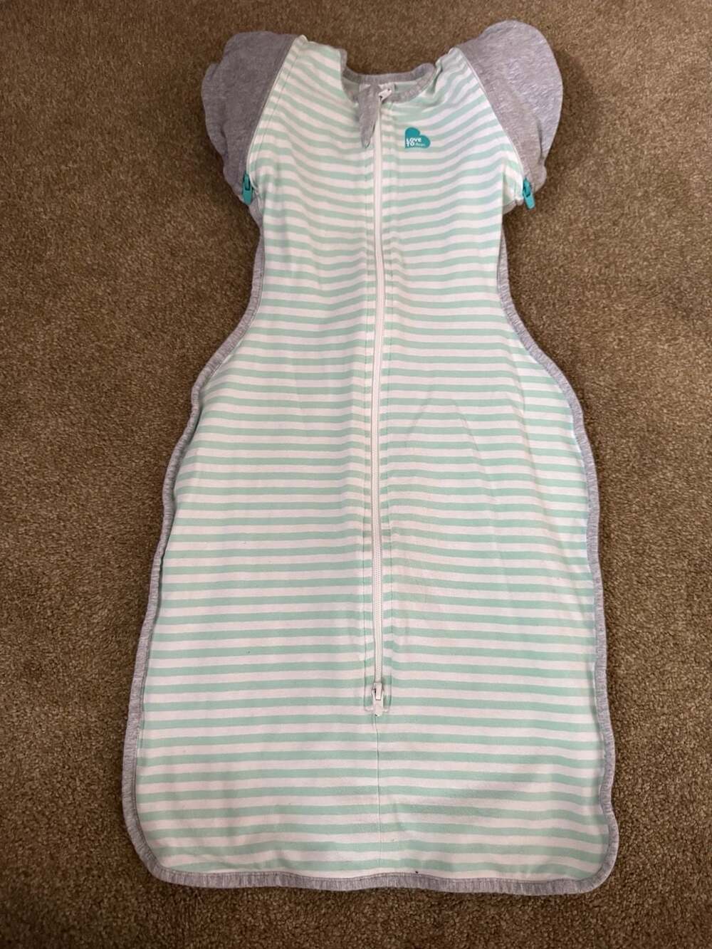 Love To Dream Swaddle UP Transition Bag Original 1.0 TOG Medium Mint Stripe